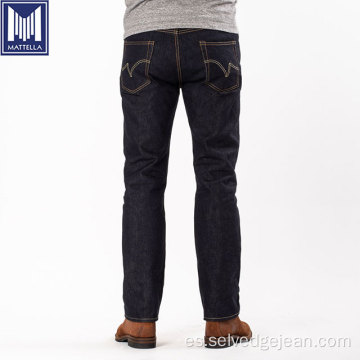 Doble retorcido 17 oz Selvage Black Denim Slim Jeans